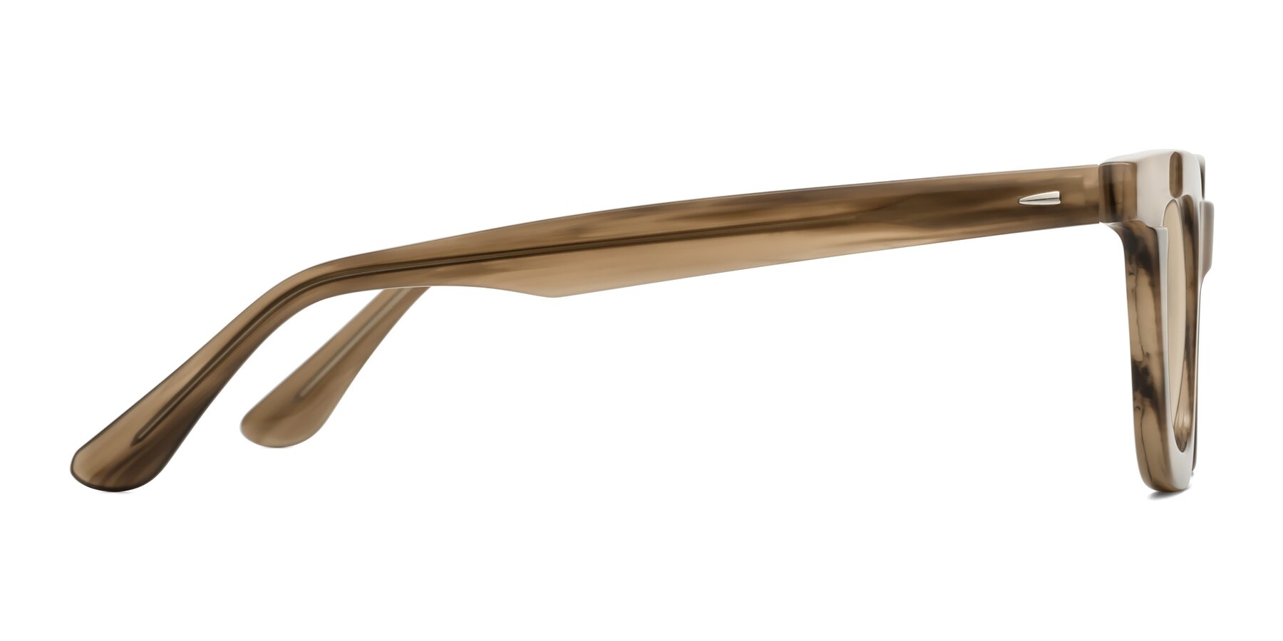 Side of Mill in Striped Brown with Light Brown Tinted Lenses