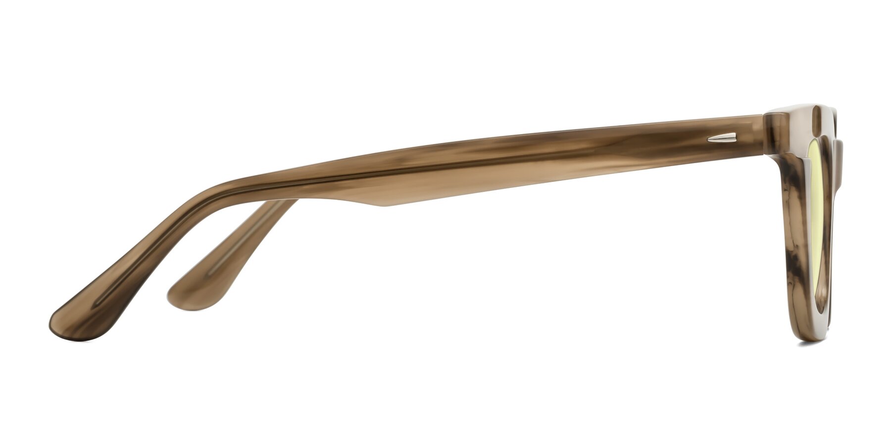 Side of Mill in Striped Brown with Light Yellow Tinted Lenses
