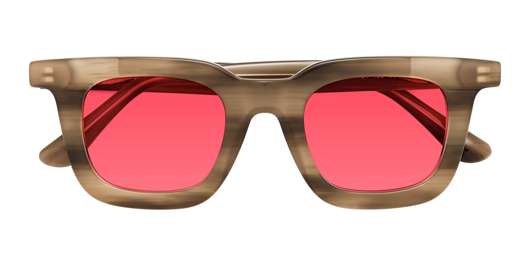 Folded Front of Mill in Striped Brown with Red Tinted Lenses
