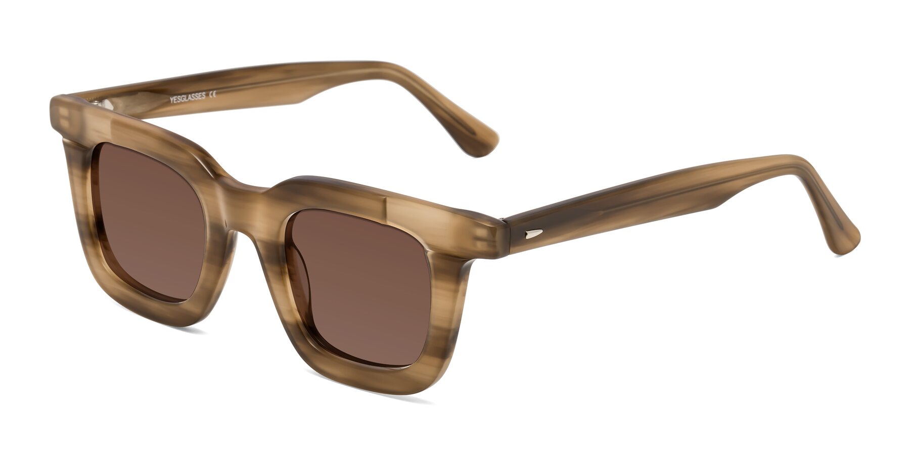 Angle of Mill in Striped Brown with Brown Tinted Lenses