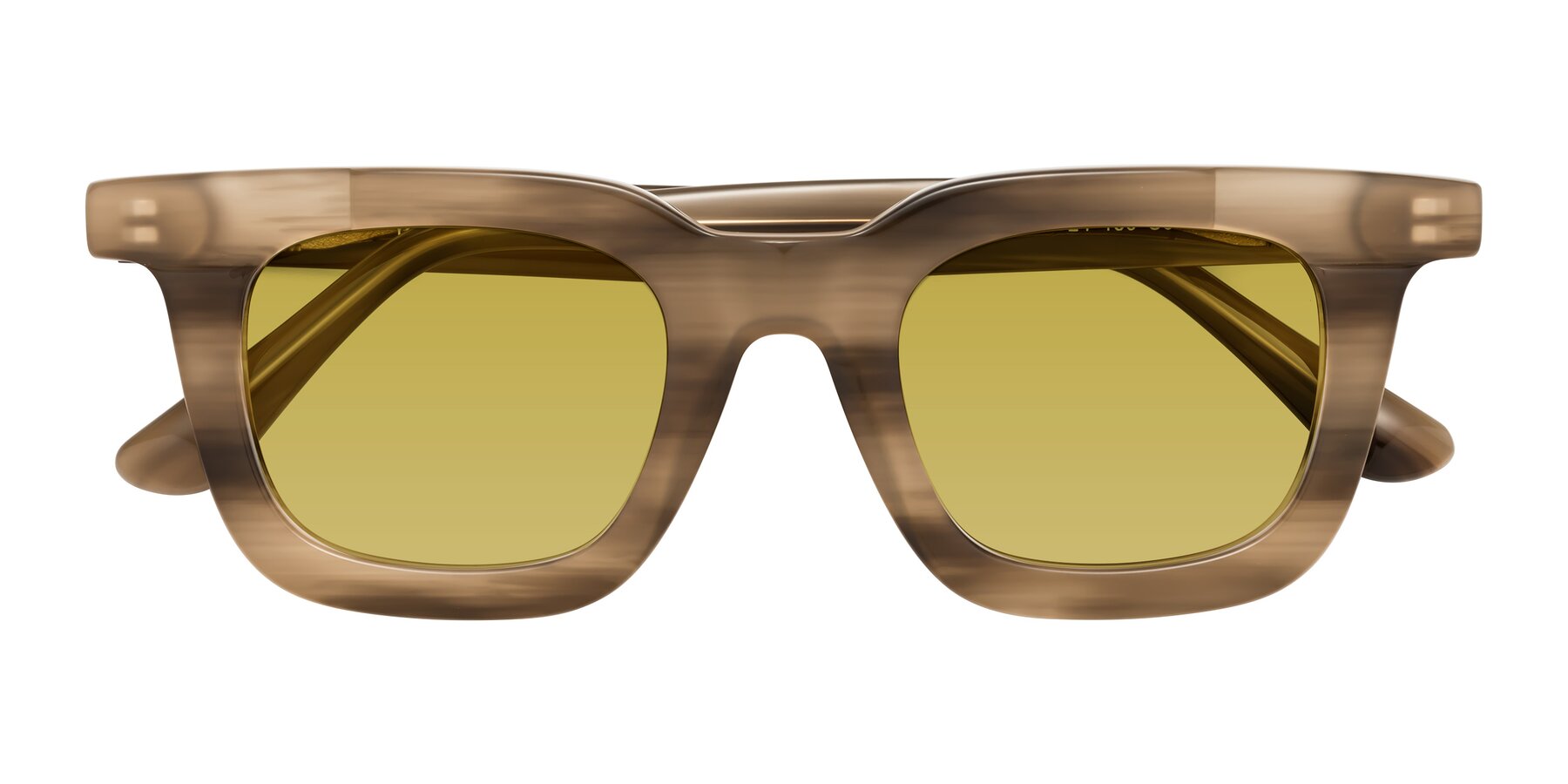 Folded Front of Mill in Striped Brown with Champagne Tinted Lenses