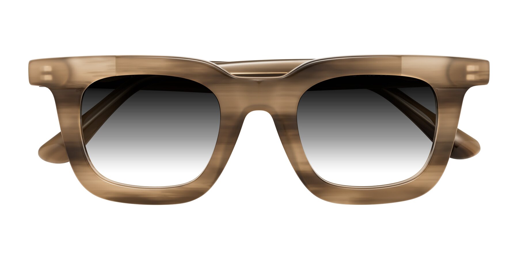Folded Front of Mill in Striped Brown with Gray Gradient Lenses