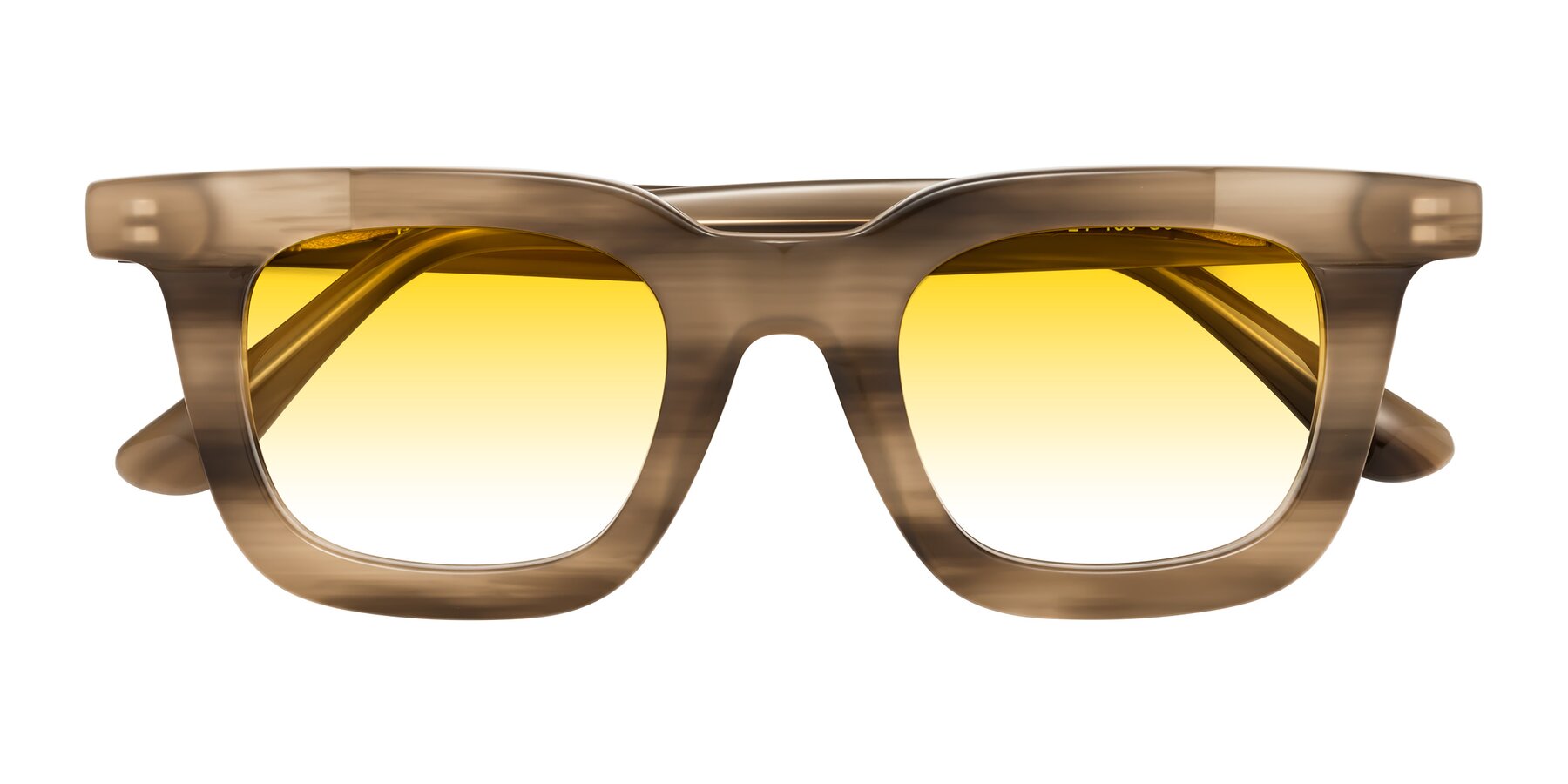 Folded Front of Mill in Striped Brown with Yellow Gradient Lenses