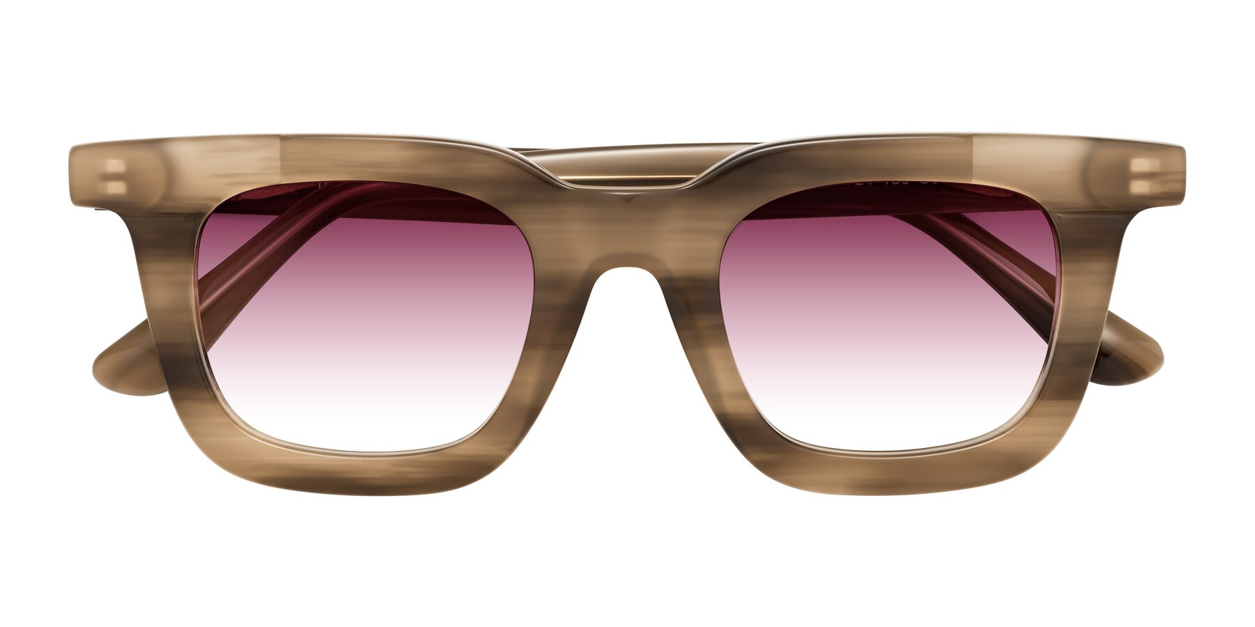 Folded Front of Mill in Striped Brown with Wine Gradient Lenses