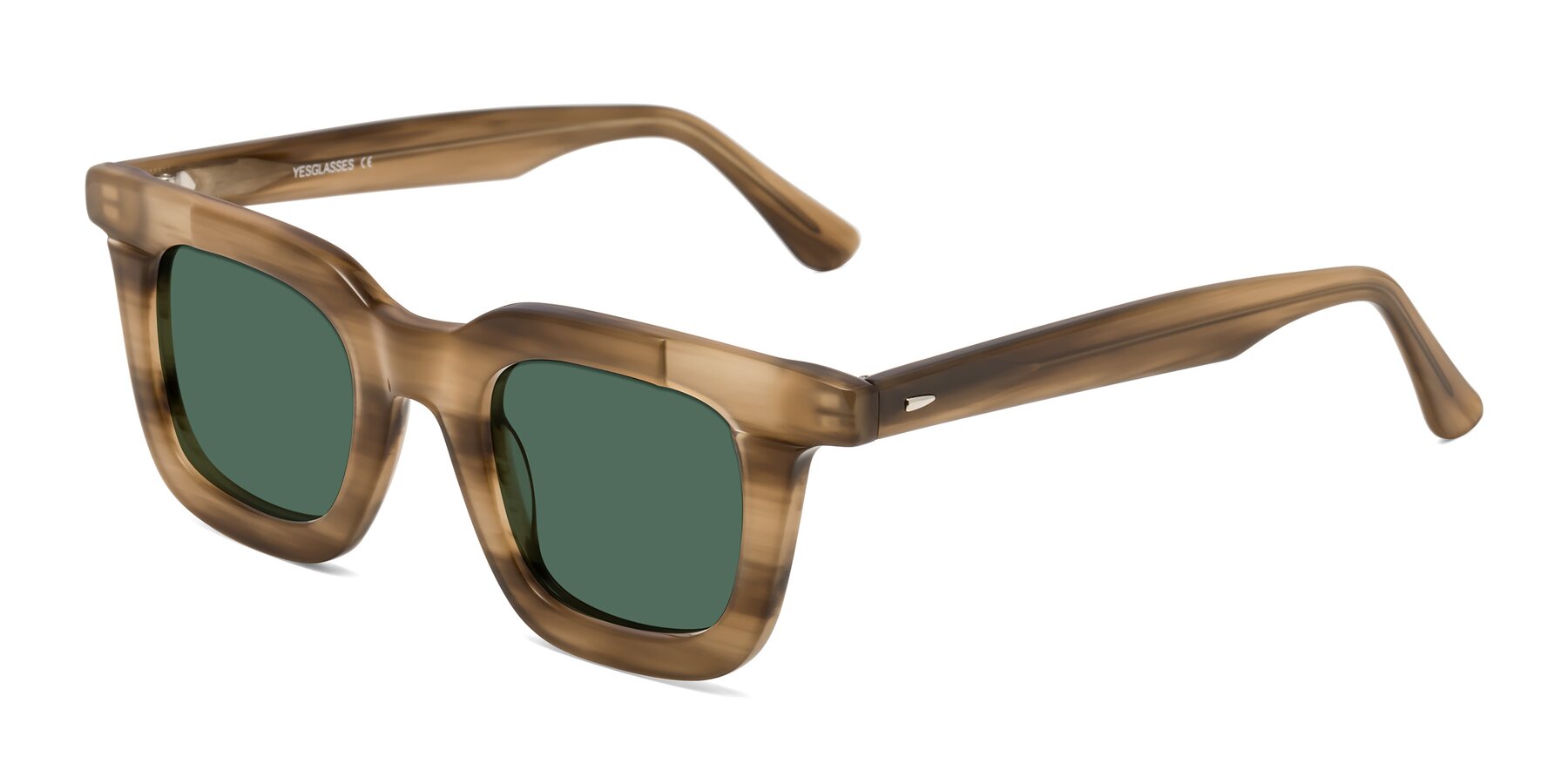 Angle of Mill in Striped Brown with Green Polarized Lenses