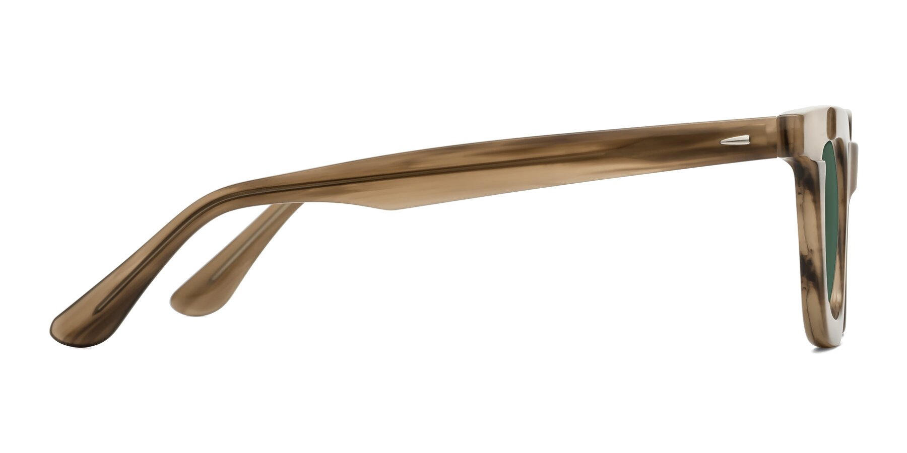 Side of Mill in Striped Brown with Green Polarized Lenses