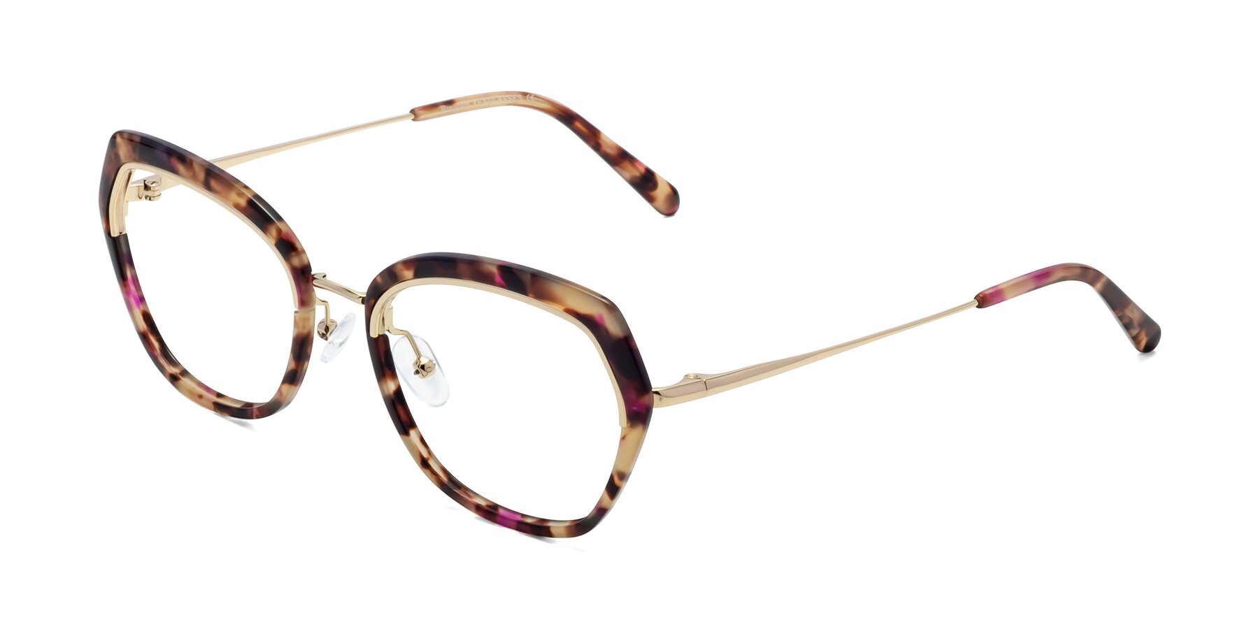 Angle of Prescott in Purple Tortoise with Clear Eyeglass Lenses