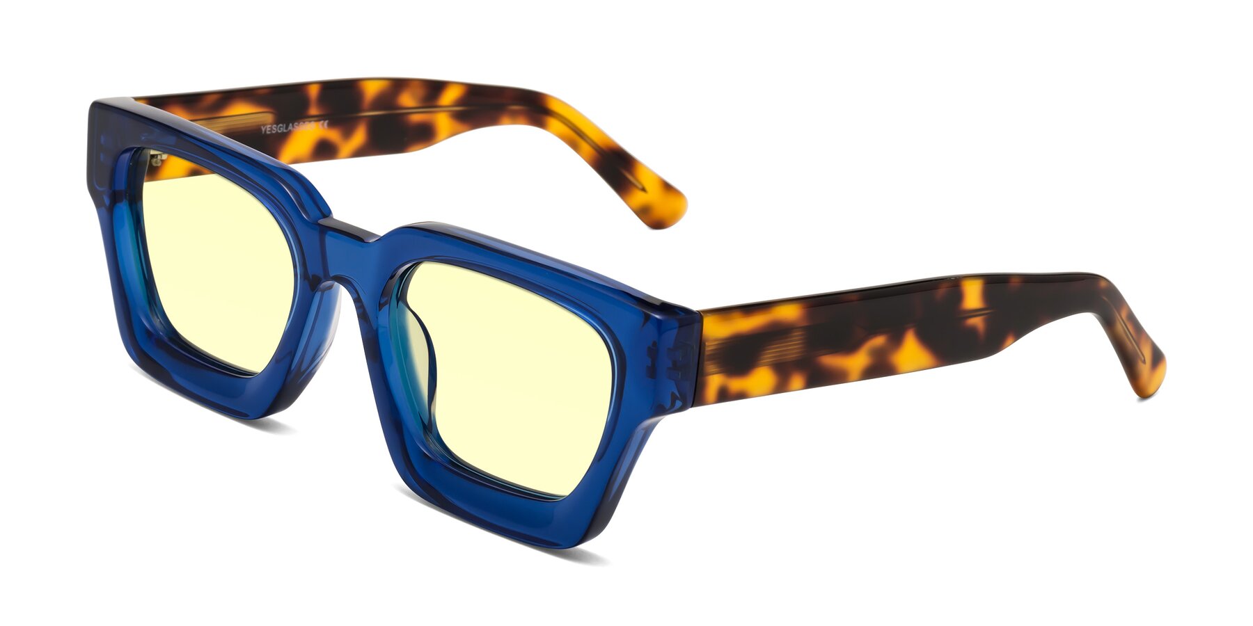 Angle of Powers in Blue-Tortoise with Light Yellow Tinted Lenses