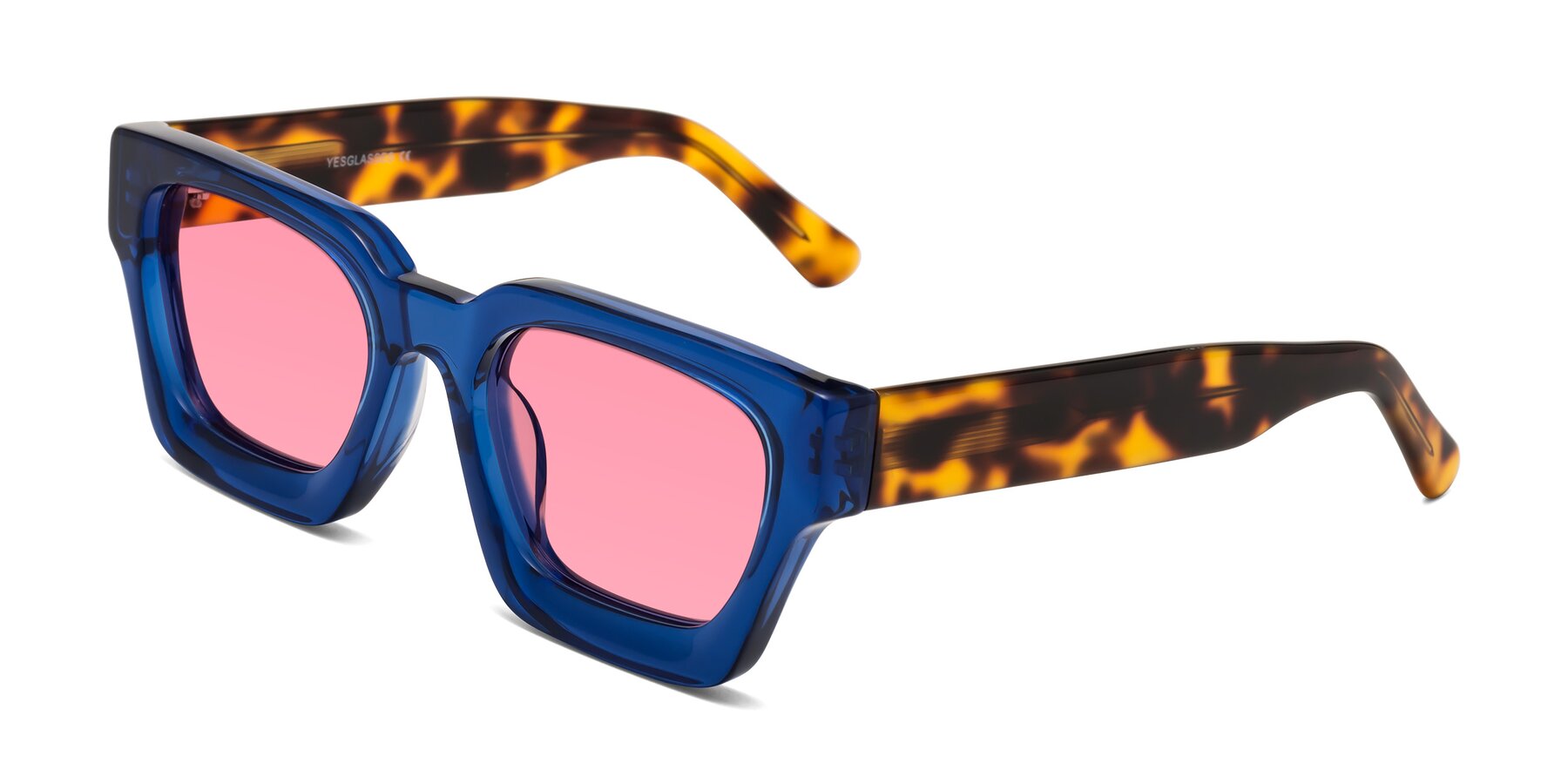 Angle of Powers in Blue-Tortoise with Pink Tinted Lenses