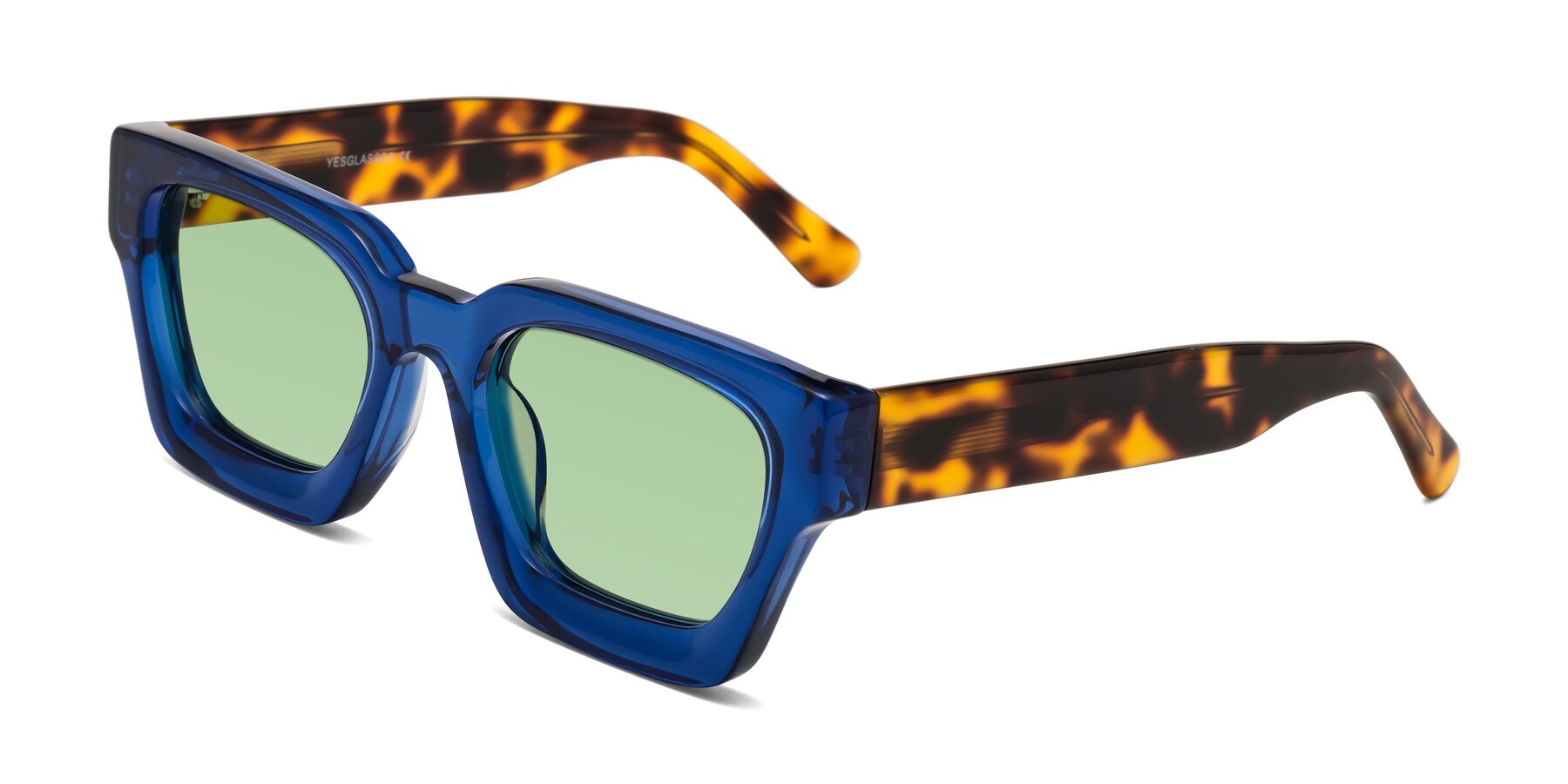 Angle of Powers in Blue-Tortoise with Medium Green Tinted Lenses