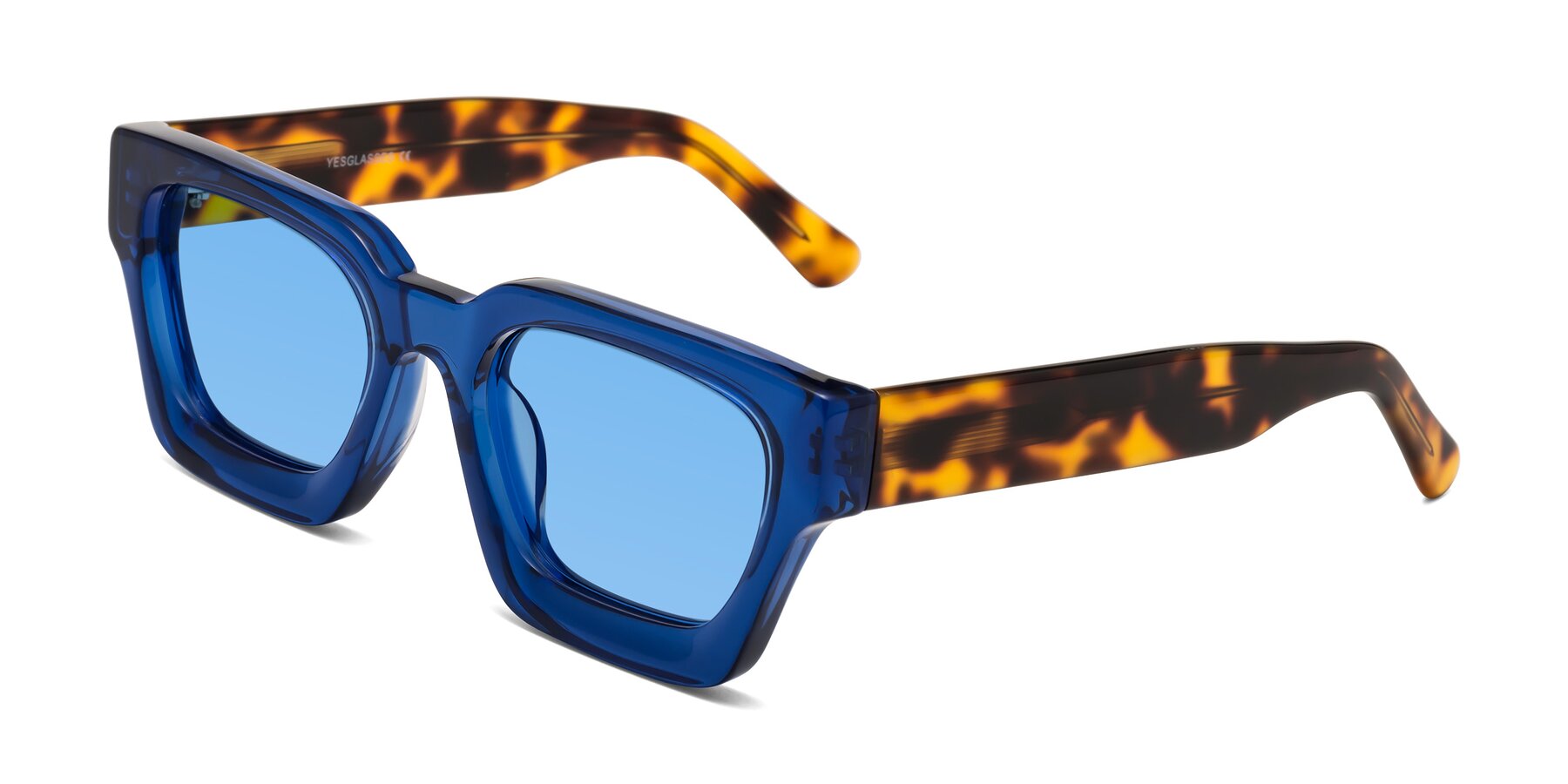 Angle of Powers in Blue-Tortoise with Medium Blue Tinted Lenses