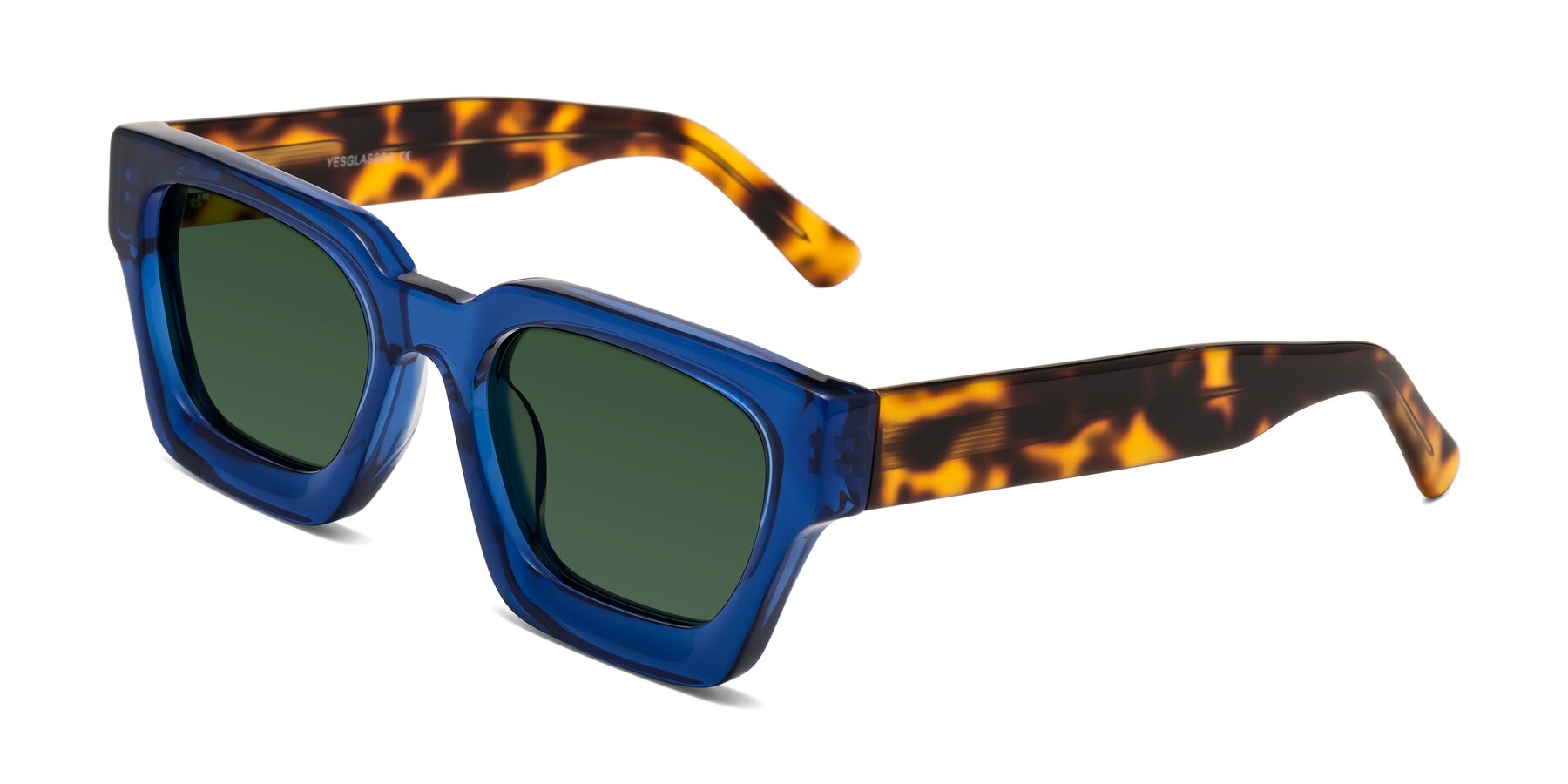 Angle of Powers in Blue-Tortoise with Green Tinted Lenses