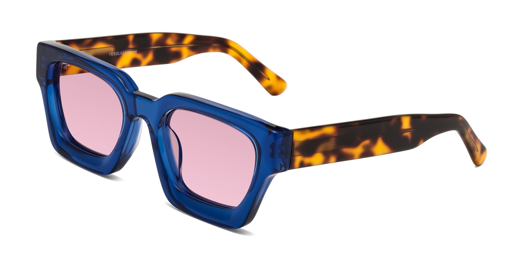 Angle of Powers in Blue-Tortoise with Light Wine Tinted Lenses