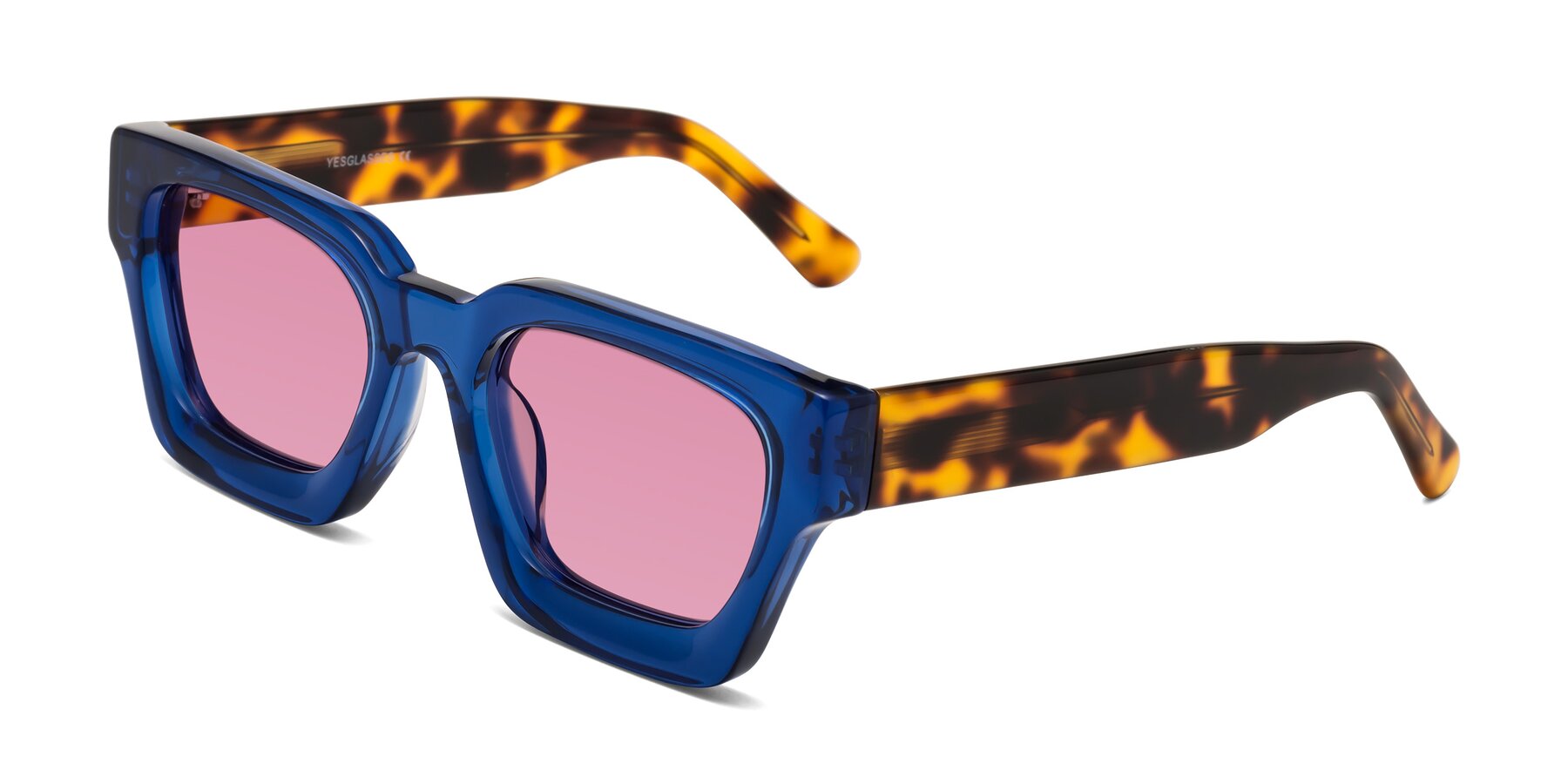 Angle of Powers in Blue-Tortoise with Medium Wine Tinted Lenses