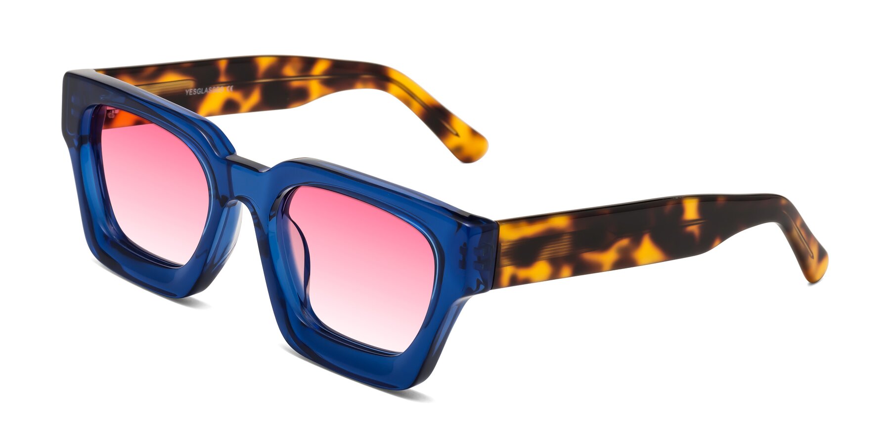 Angle of Powers in Blue-Tortoise with Pink Gradient Lenses