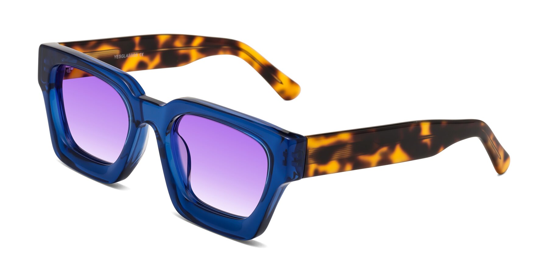 Angle of Powers in Blue-Tortoise with Purple Gradient Lenses