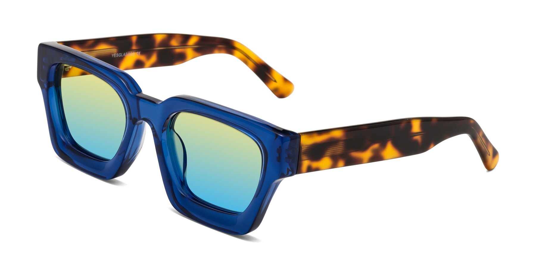 Angle of Powers in Blue-Tortoise with Yellow / Blue Gradient Lenses