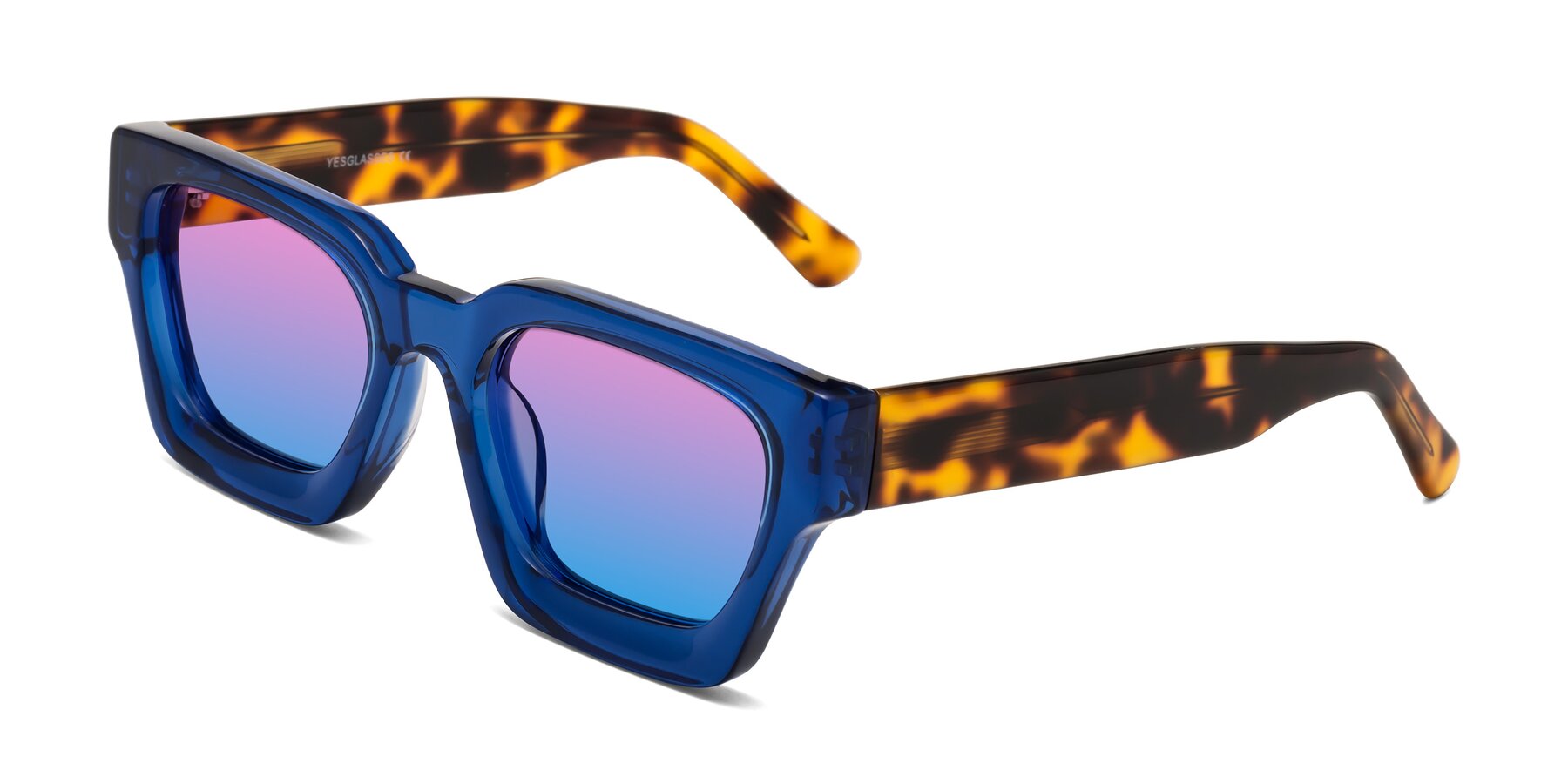 Angle of Powers in Blue-Tortoise with Pink / Blue Gradient Lenses