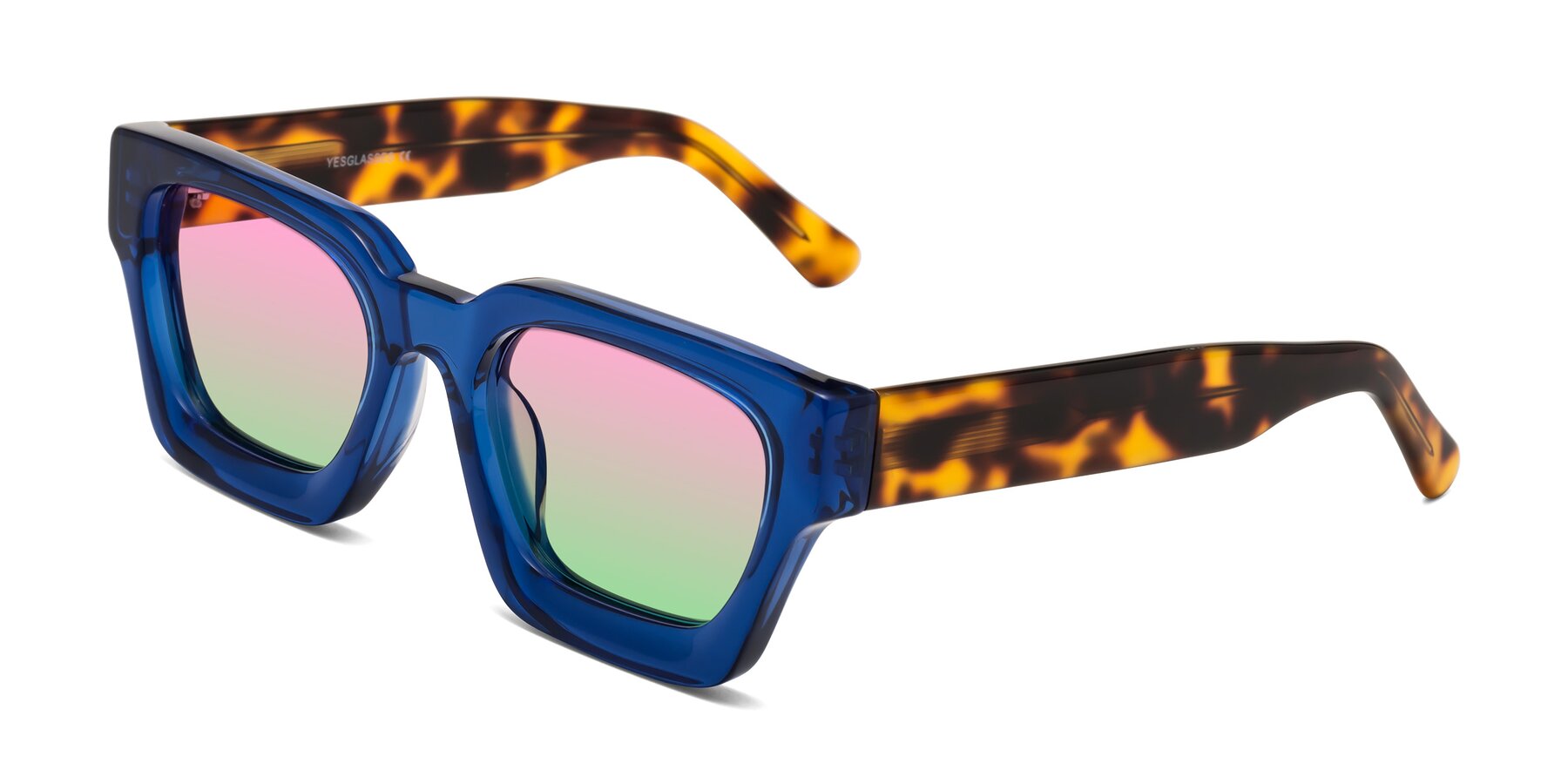 Angle of Powers in Blue-Tortoise with Pink / Green Gradient Lenses