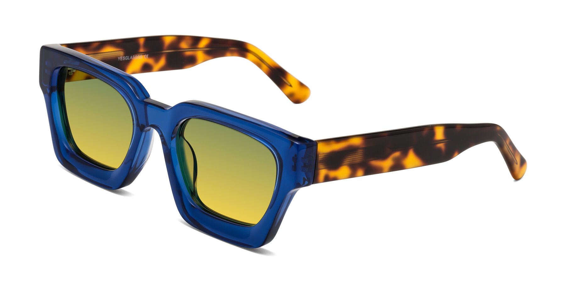 Angle of Powers in Blue-Tortoise with Green / Yellow Gradient Lenses