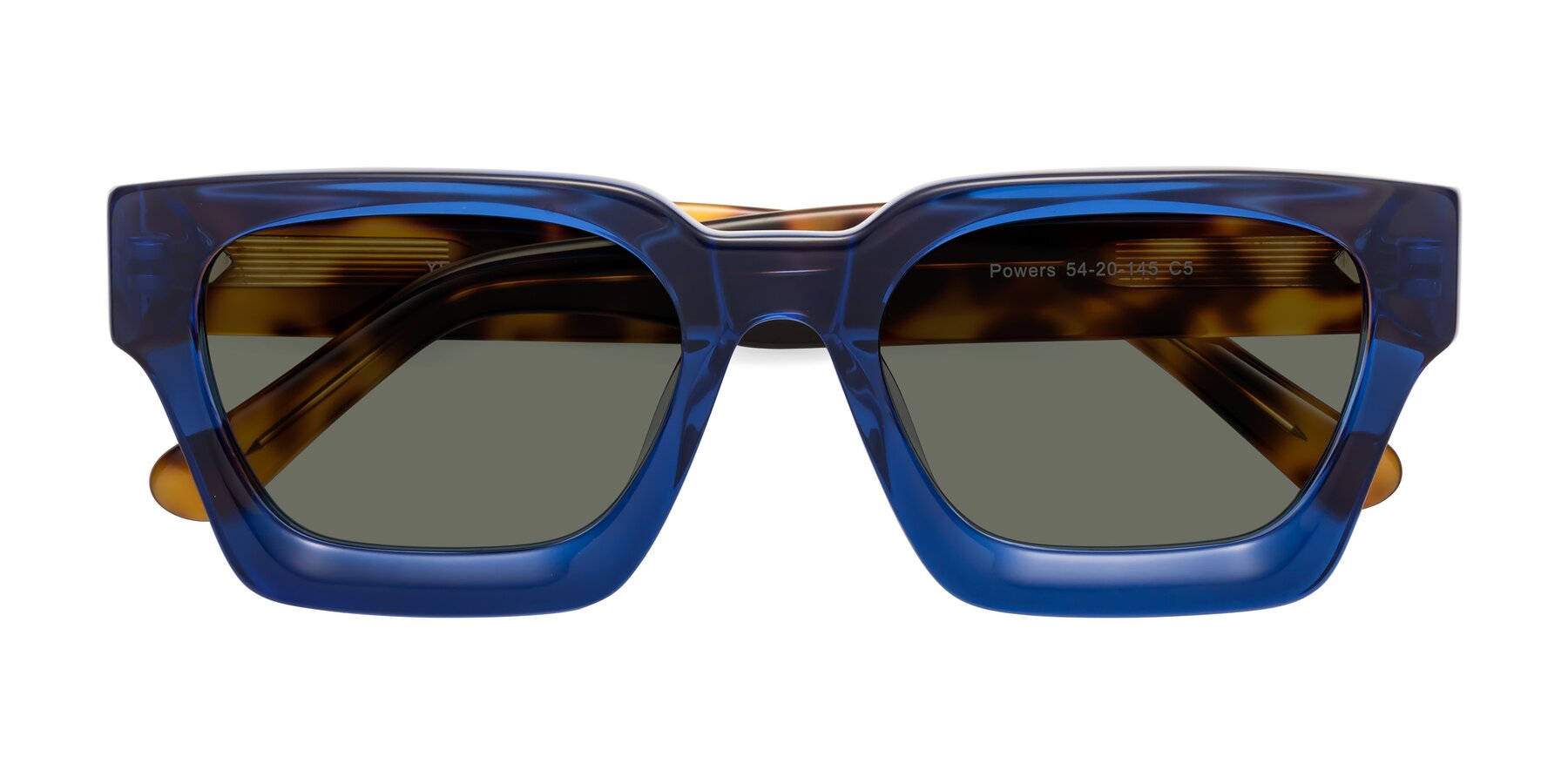Folded Front of Powers in Blue-Tortoise with Gray Polarized Lenses