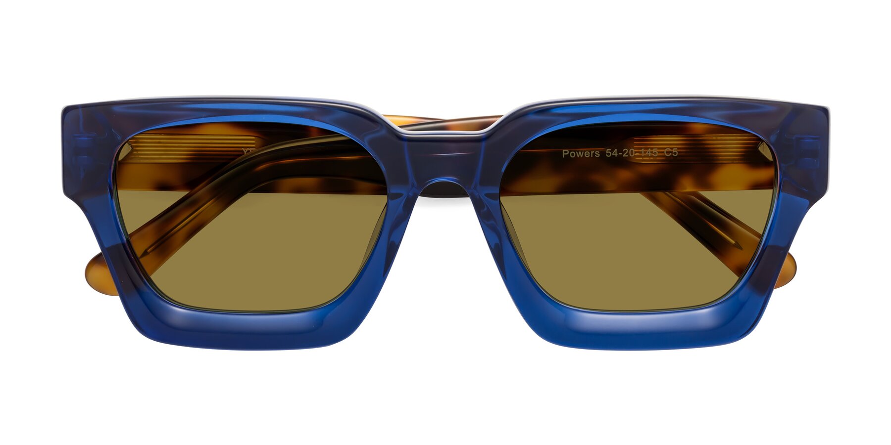 Folded Front of Powers in Blue-Tortoise with Brown Polarized Lenses