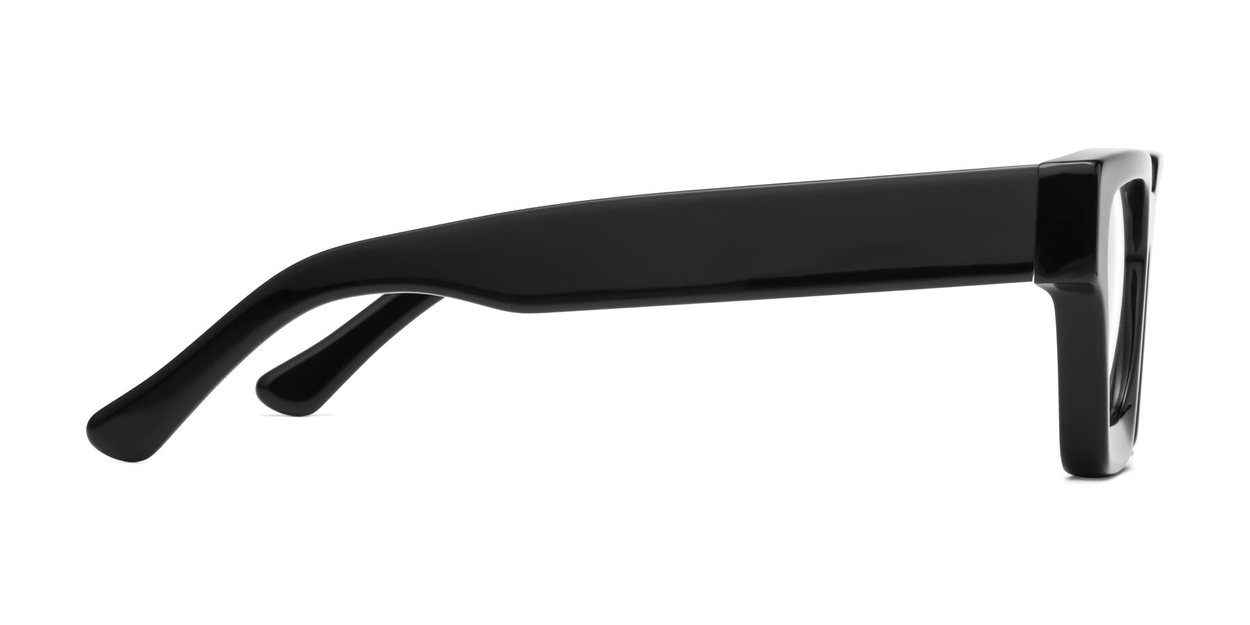 Side of Powers in Black with Clear Reading Eyeglass Lenses