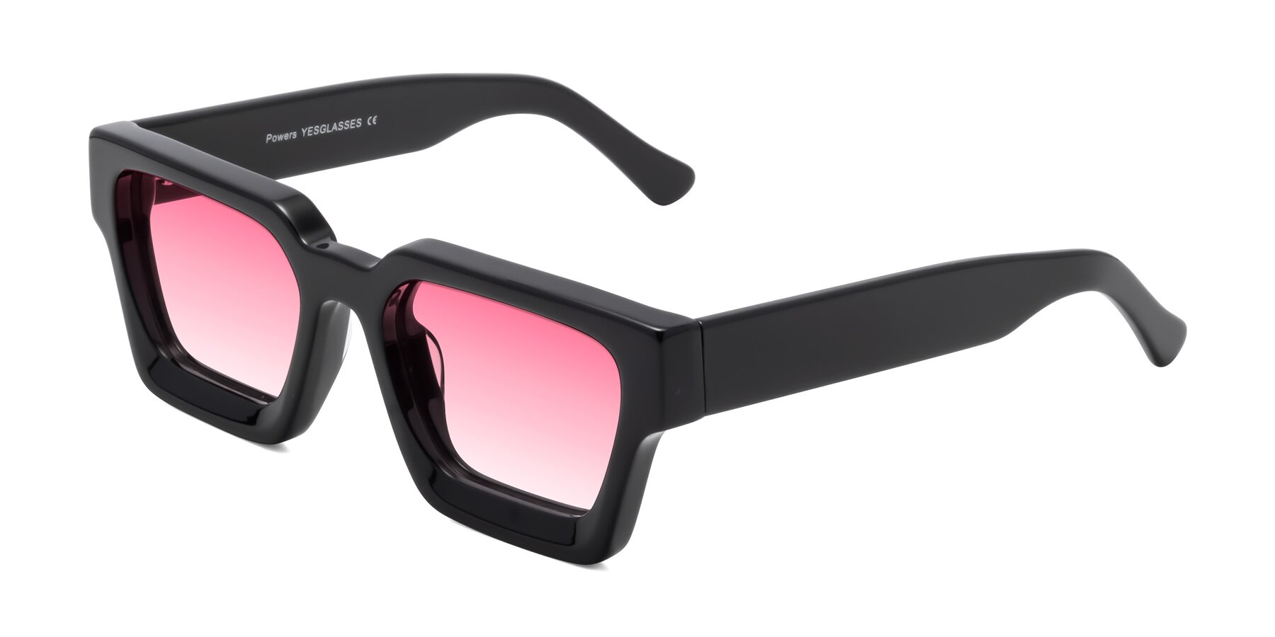 Angle of Powers in Black with Pink Gradient Lenses