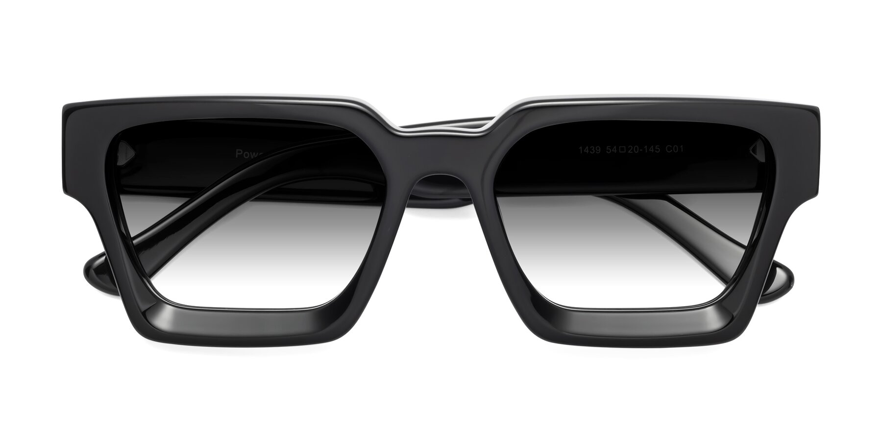 Folded Front of Powers in Black with Gray Gradient Lenses