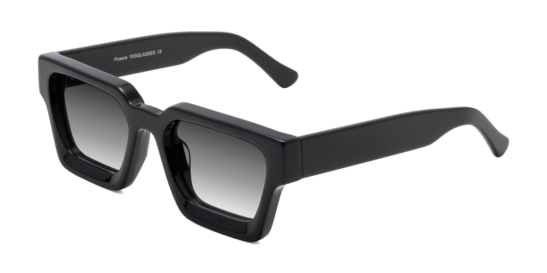 Angle of Powers in Black with Gray Gradient Lenses