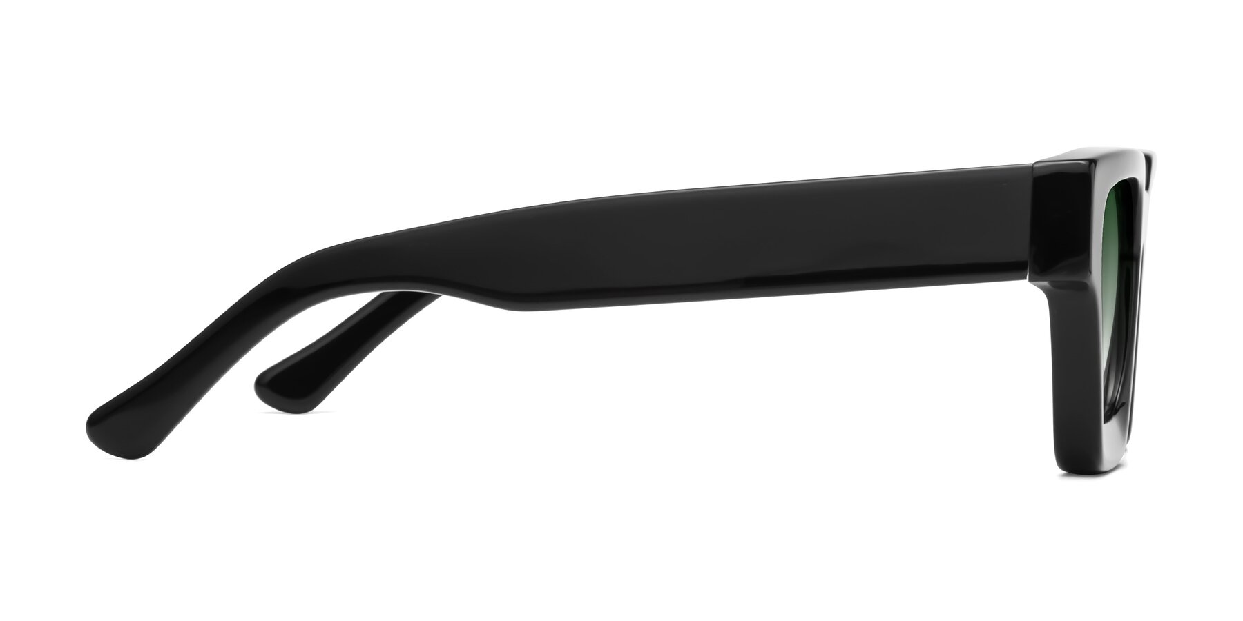 Side of Powers in Black with Green Gradient Lenses