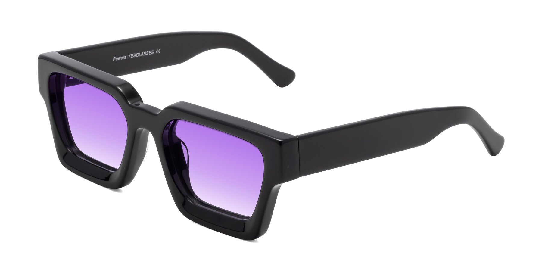Angle of Powers in Black with Purple Gradient Lenses