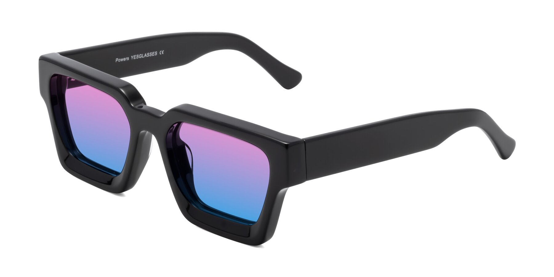 Angle of Powers in Black with Pink / Blue Gradient Lenses