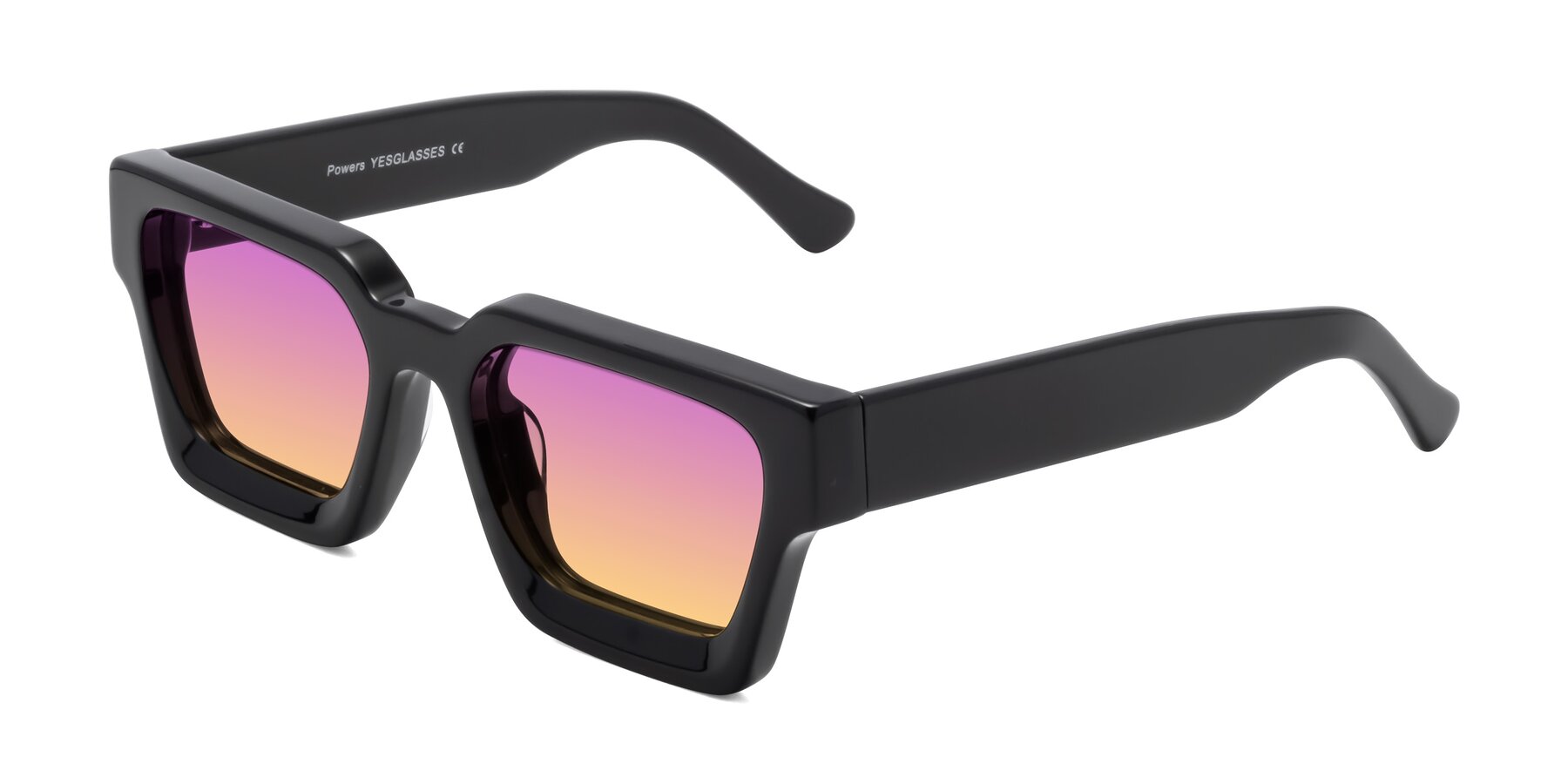 Angle of Powers in Black with Purple / Yellow Gradient Lenses