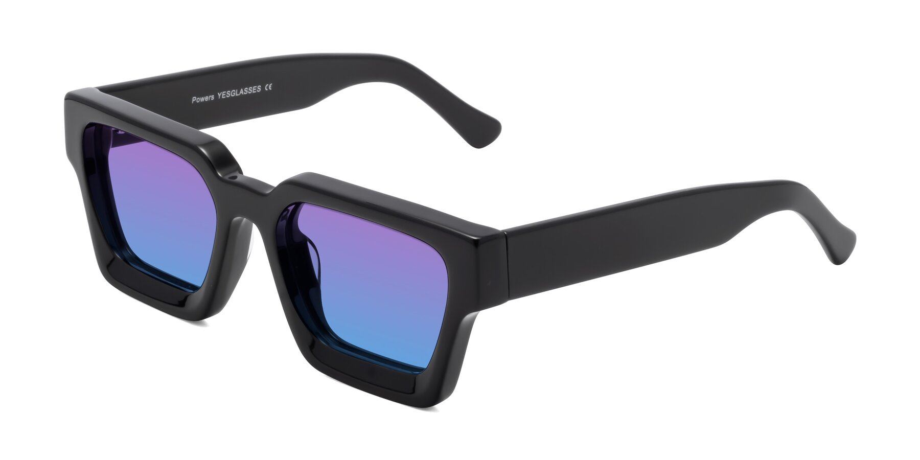 Angle of Powers in Black with Purple / Blue Gradient Lenses