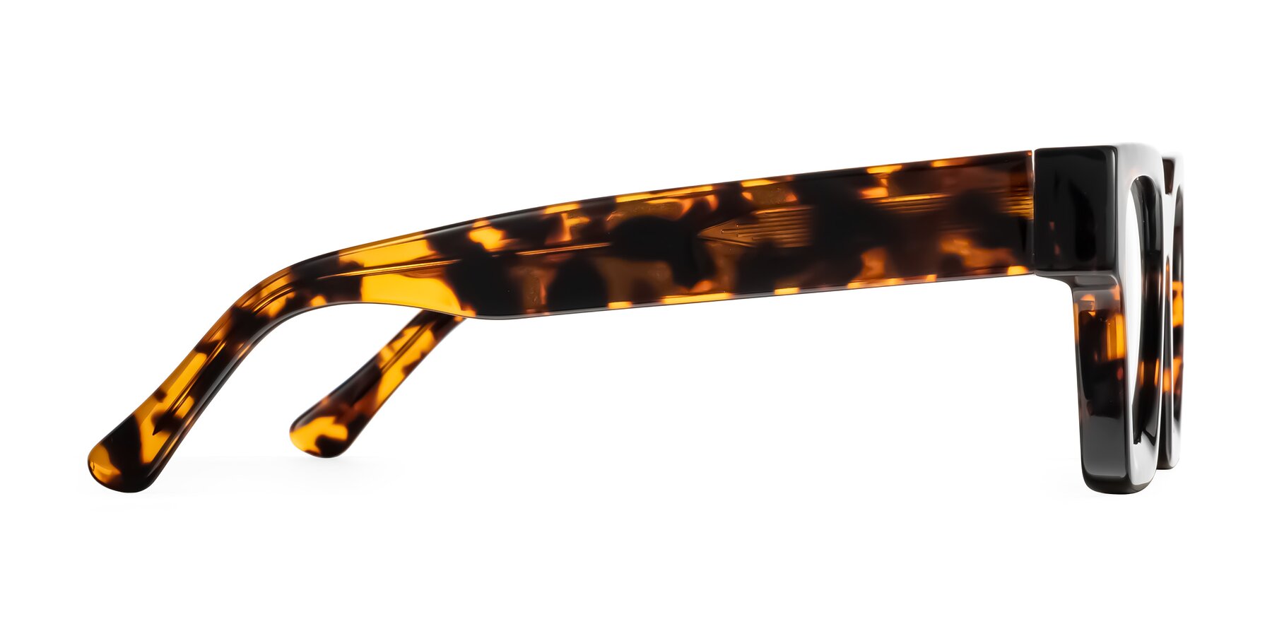 Side of Powers in Tortoise with Clear Eyeglass Lenses