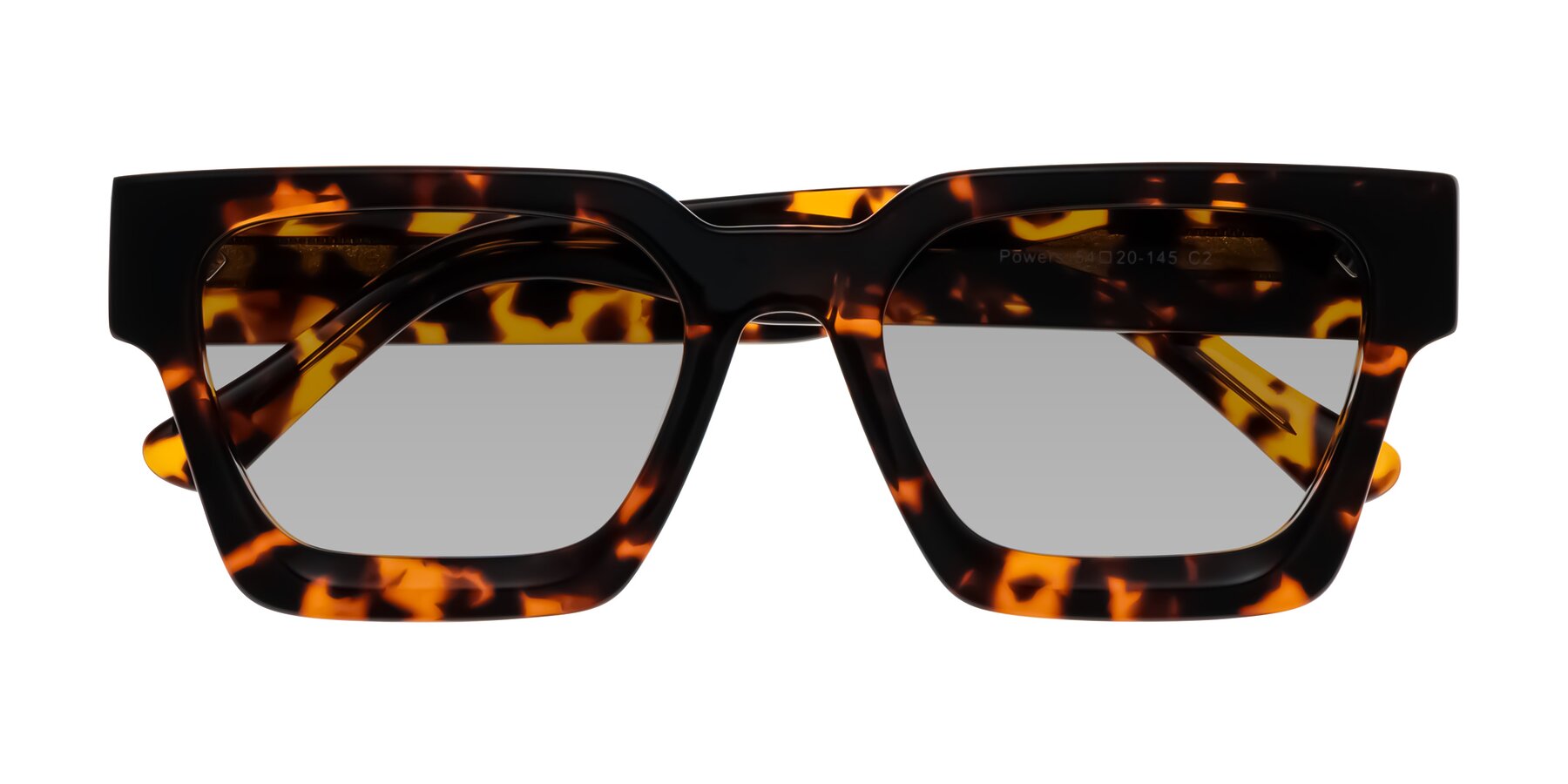 Folded Front of Powers in Tortoise with Light Gray Tinted Lenses
