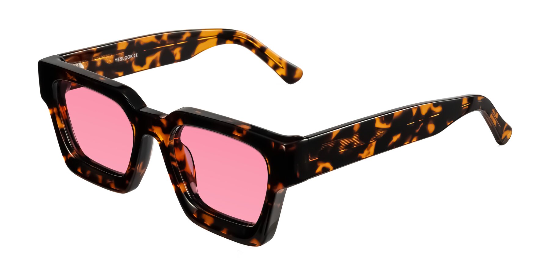 Angle of Powers in Tortoise with Pink Tinted Lenses