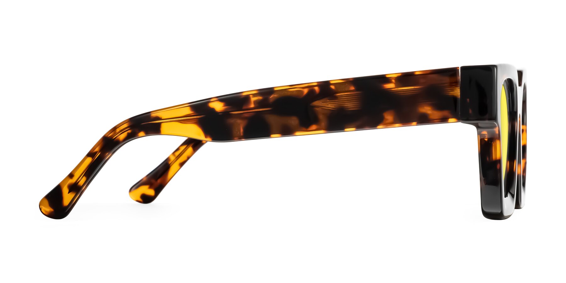 Side of Powers in Tortoise with Medium Yellow Tinted Lenses