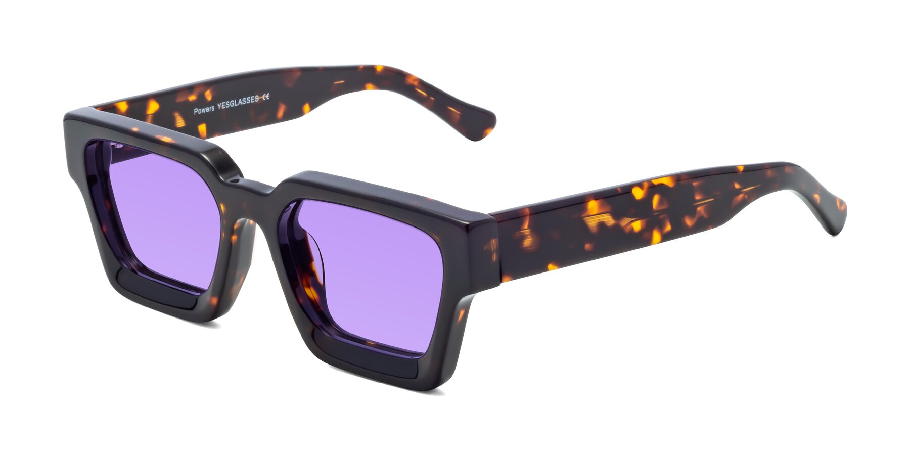 Angle of Powers in Tortoise with Medium Purple Tinted Lenses