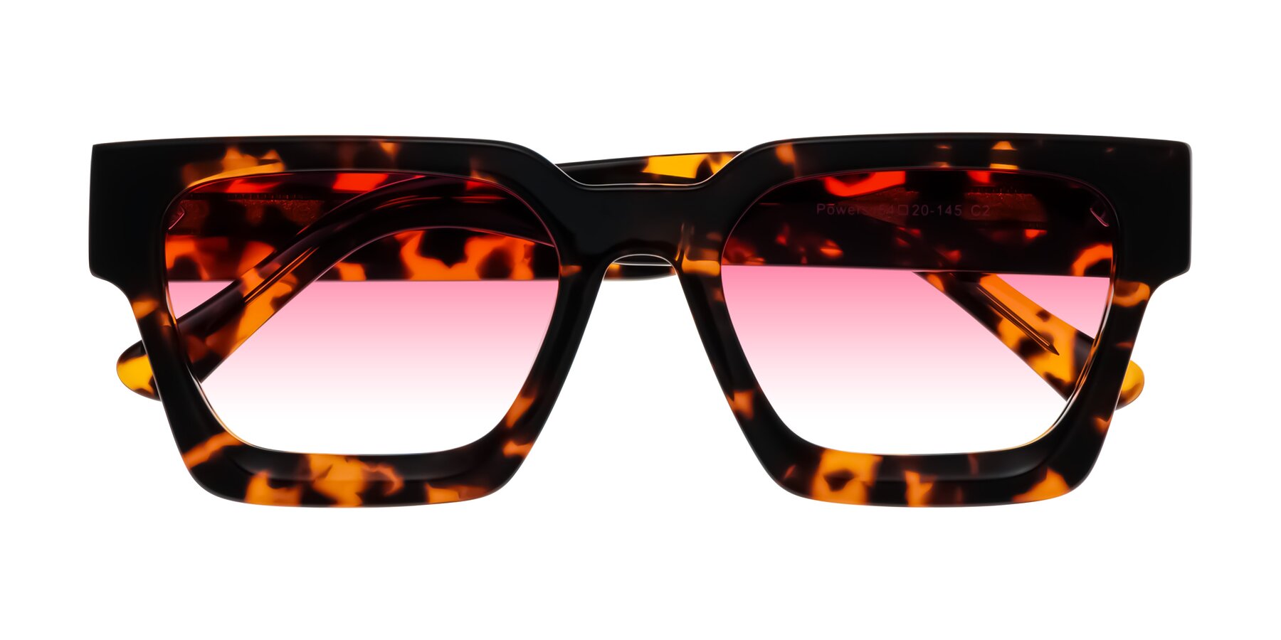 Folded Front of Powers in Tortoise with Pink Gradient Lenses
