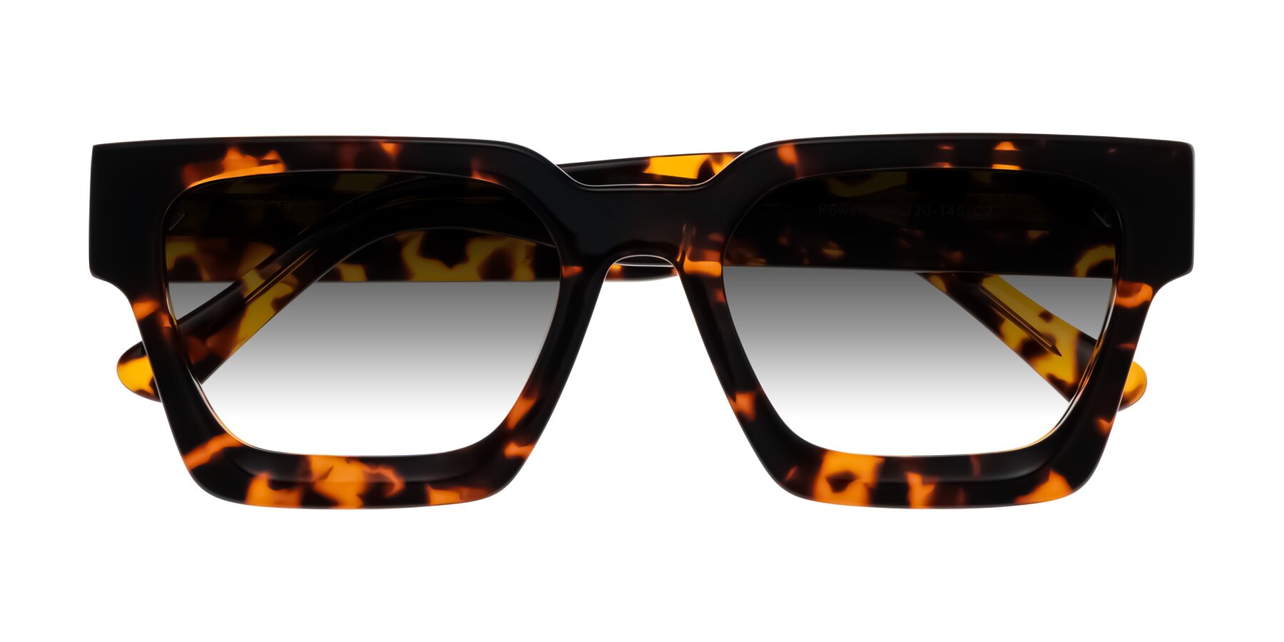 Folded Front of Powers in Tortoise with Gray Gradient Lenses