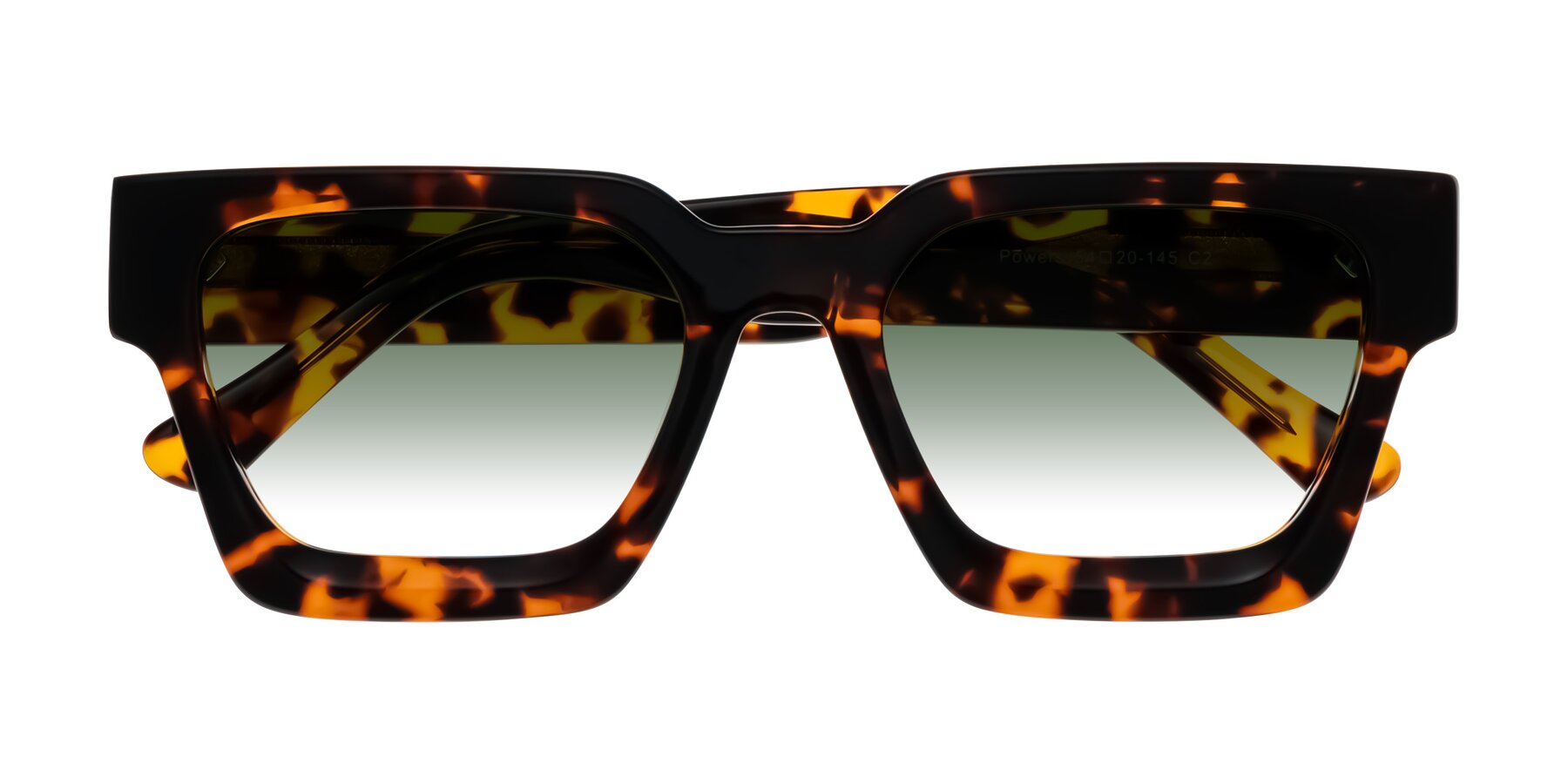 Folded Front of Powers in Tortoise with Green Gradient Lenses