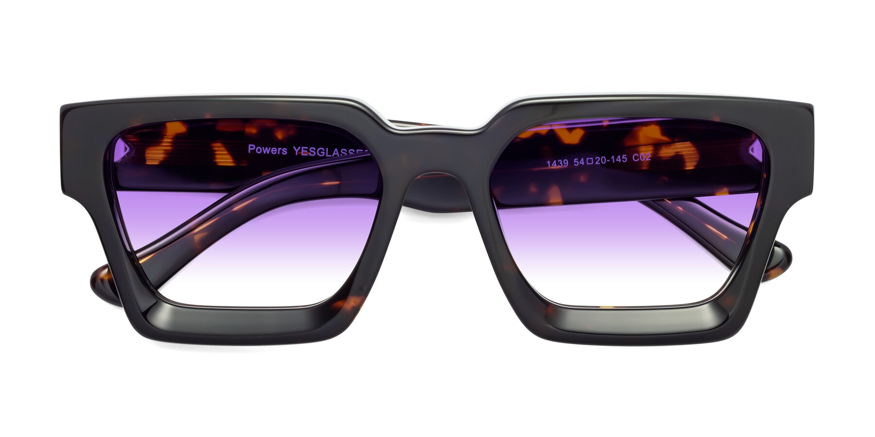 Folded Front of Powers in Tortoise with Purple Gradient Lenses