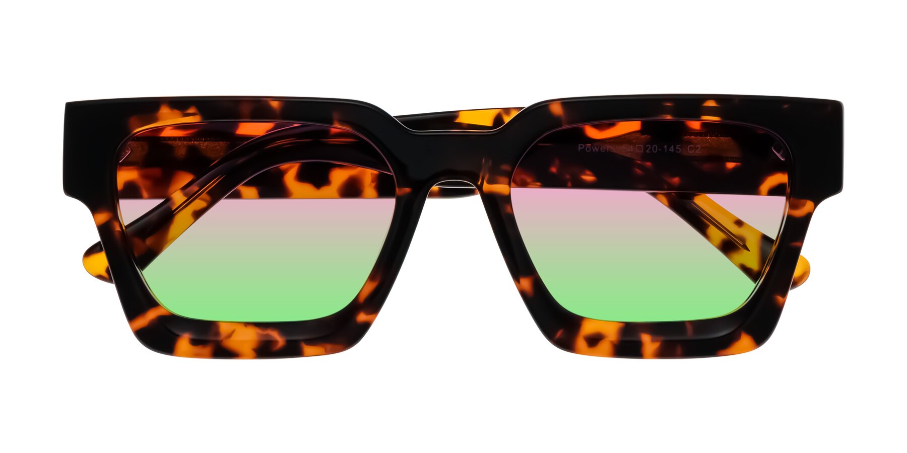Folded Front of Powers in Tortoise with Pink / Green Gradient Lenses