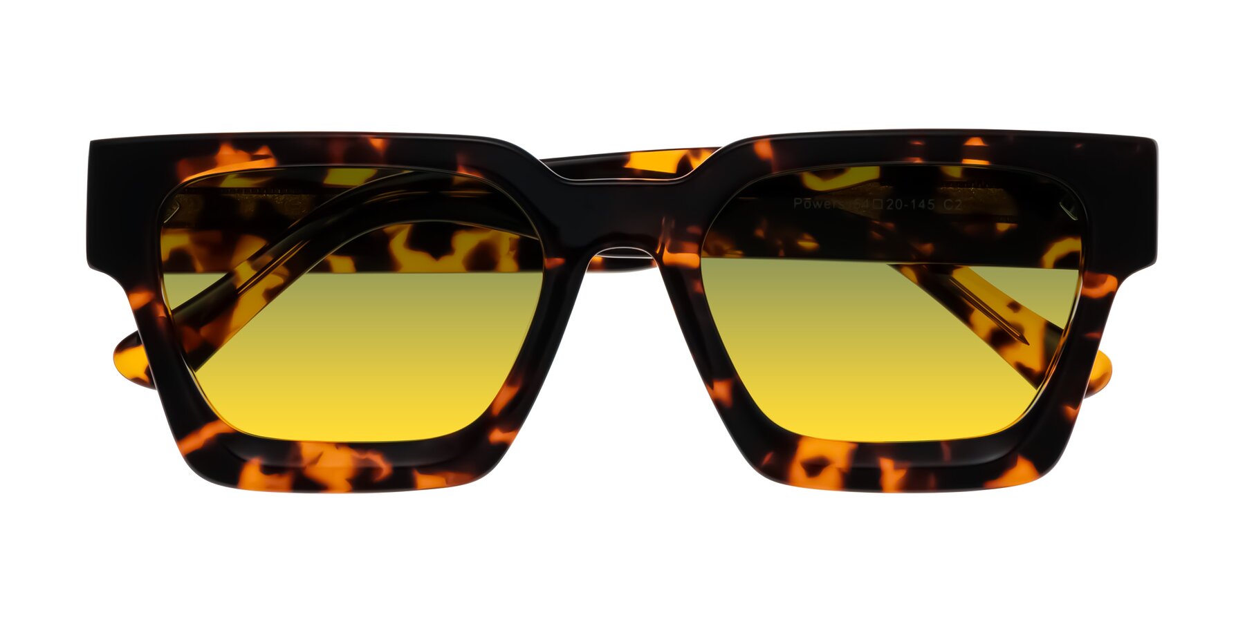 Folded Front of Powers in Tortoise with Green / Yellow Gradient Lenses