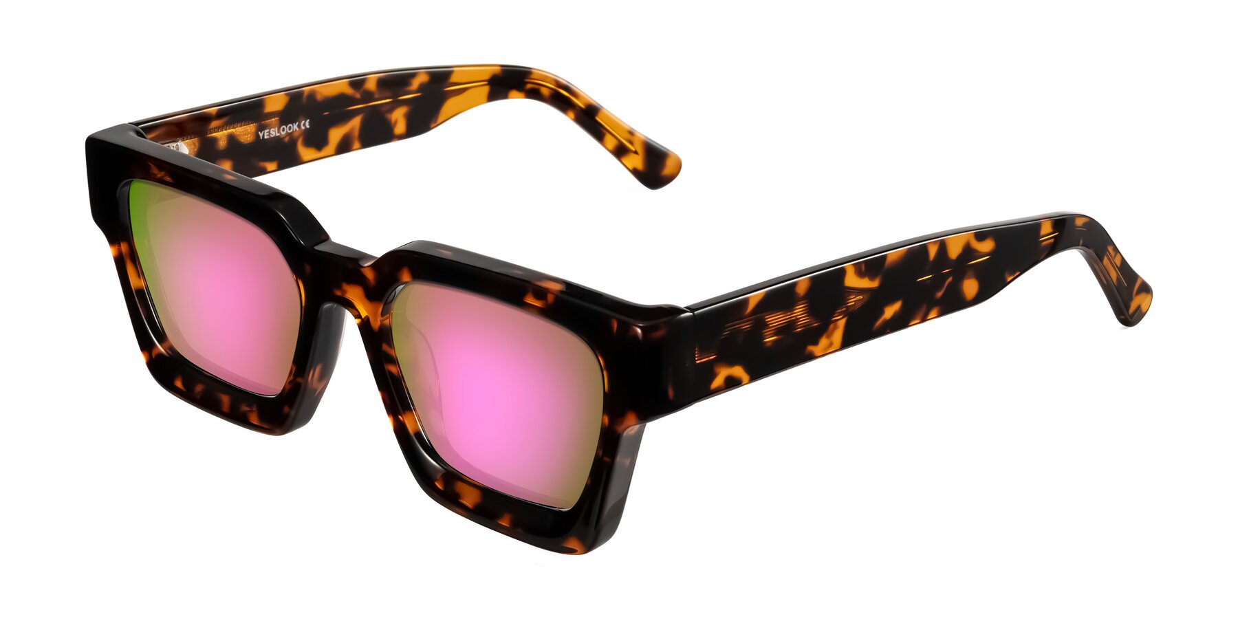 Angle of Powers in Tortoise with Pink Mirrored Lenses