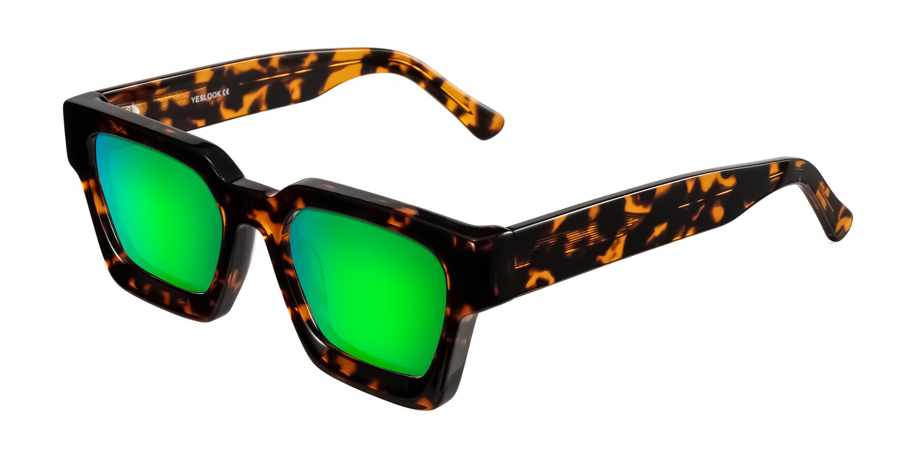 Angle of Powers in Tortoise with Green Mirrored Lenses