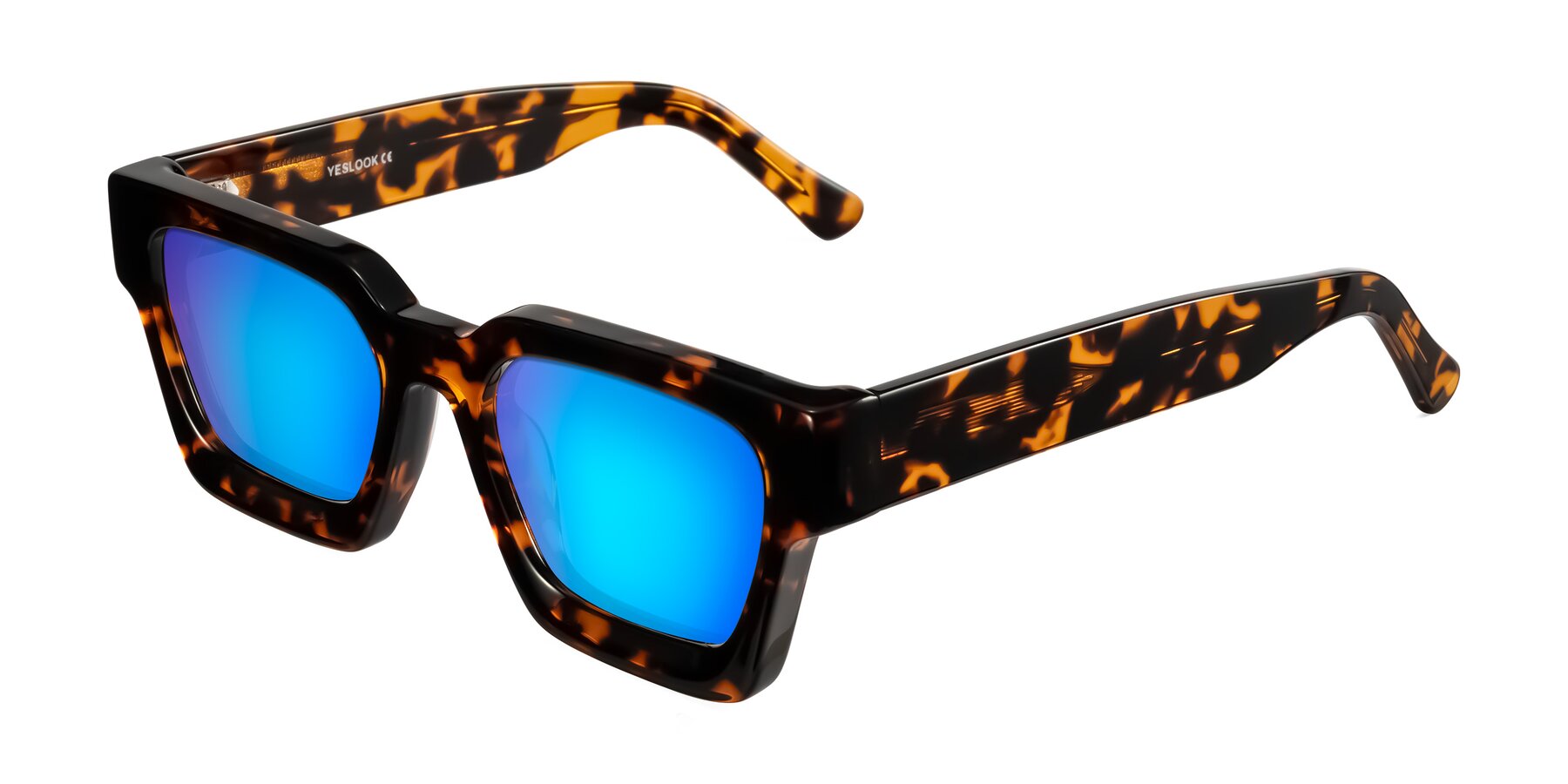 Angle of Powers in Tortoise with Blue Mirrored Lenses