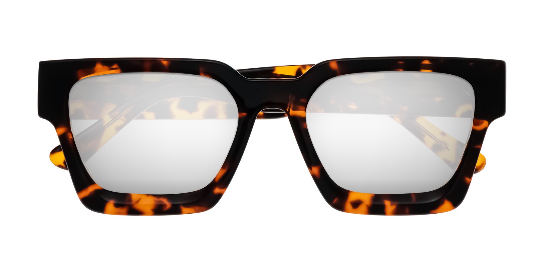 Folded Front of Powers in Tortoise with Silver Mirrored Lenses